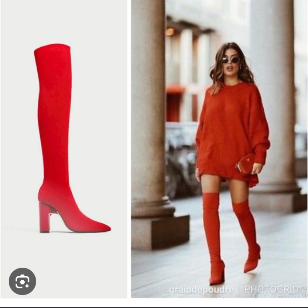 Zara thigh high boots